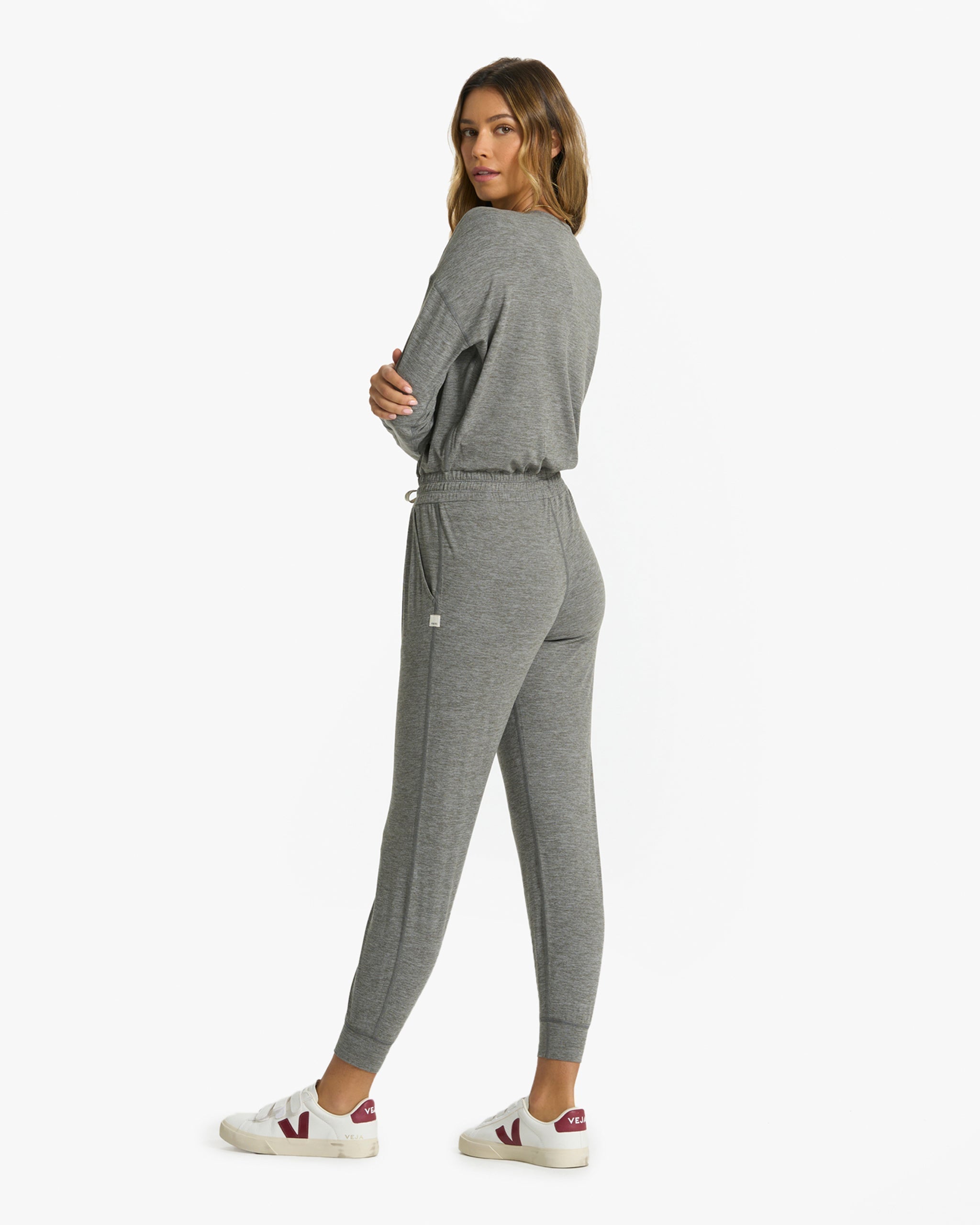 Lux Henley Jumpsuit | Heather Grey