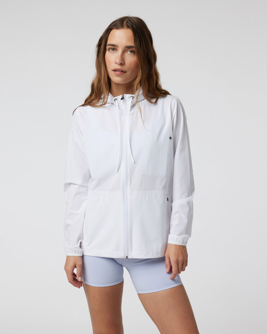 Womens Outdoor Trainer Shell | White Linen Texture