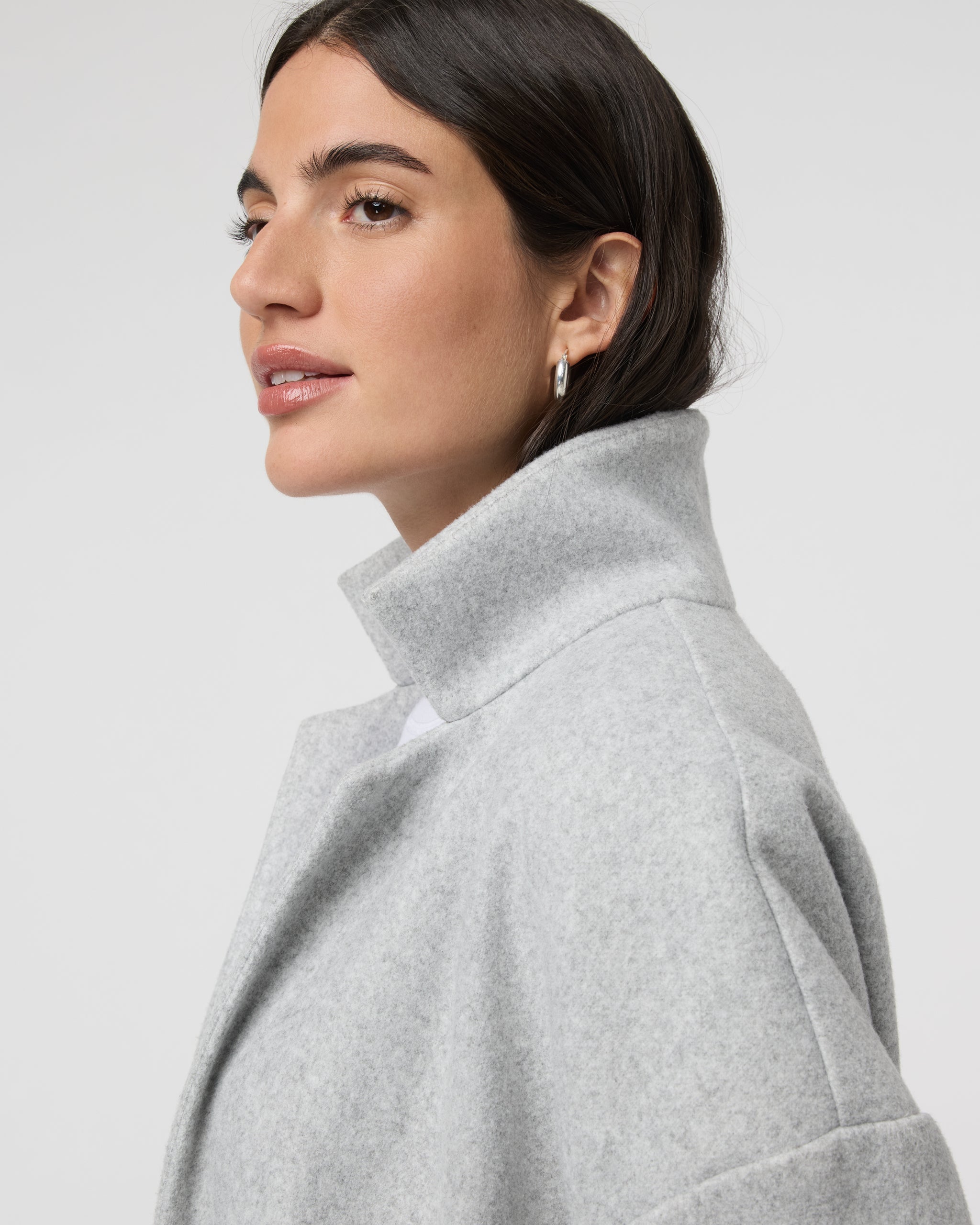 Soho Melton Trench | Light Heather Grey