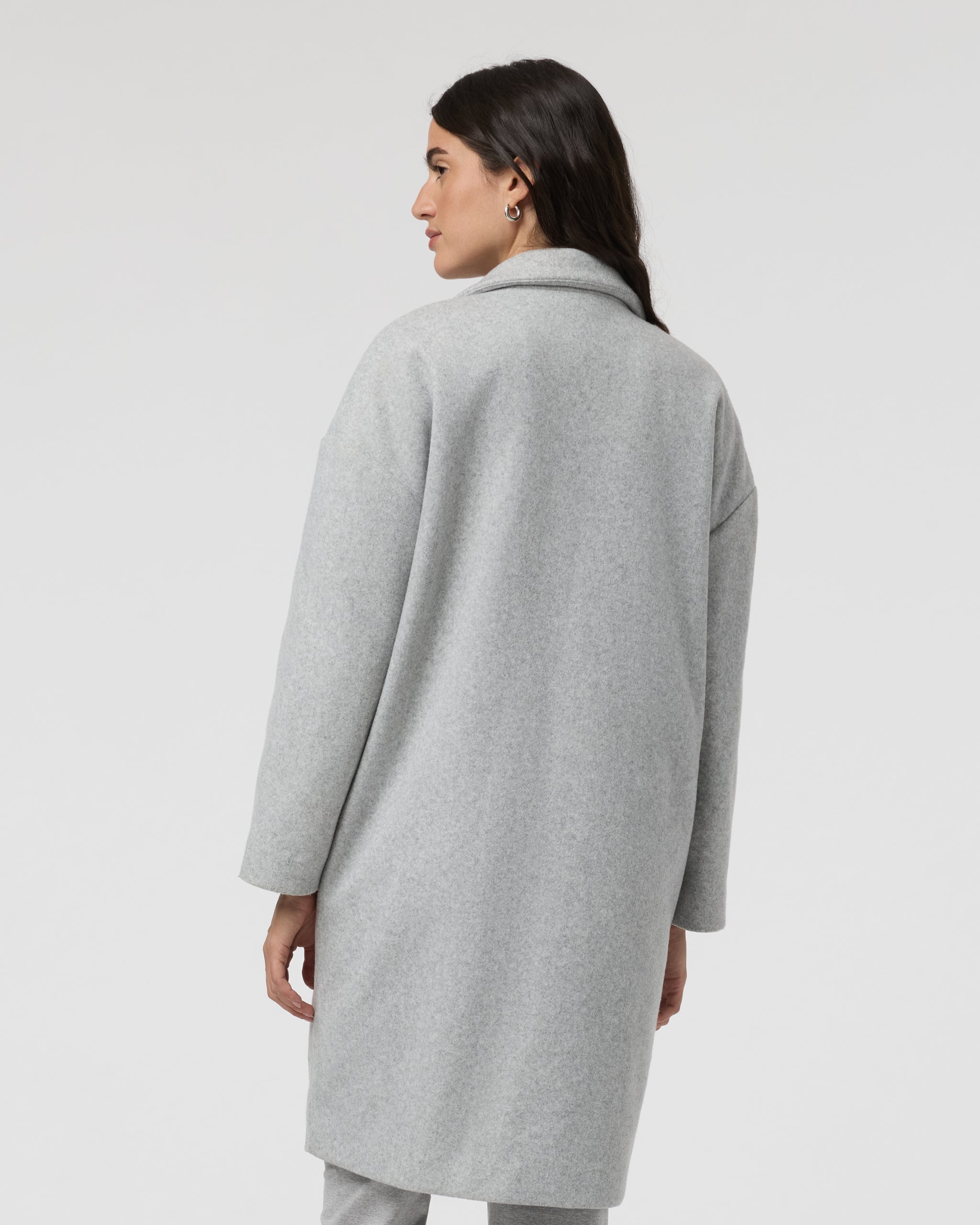Soho Melton Trench | Light Heather Grey