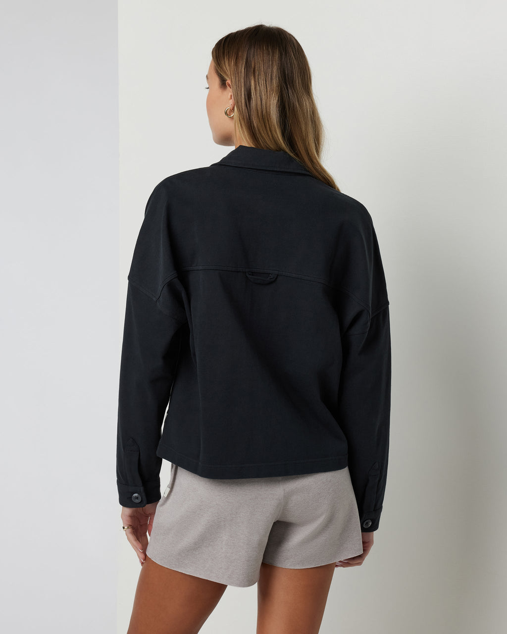 Mackenzie Cropped Shirt Jacket | Washed Black