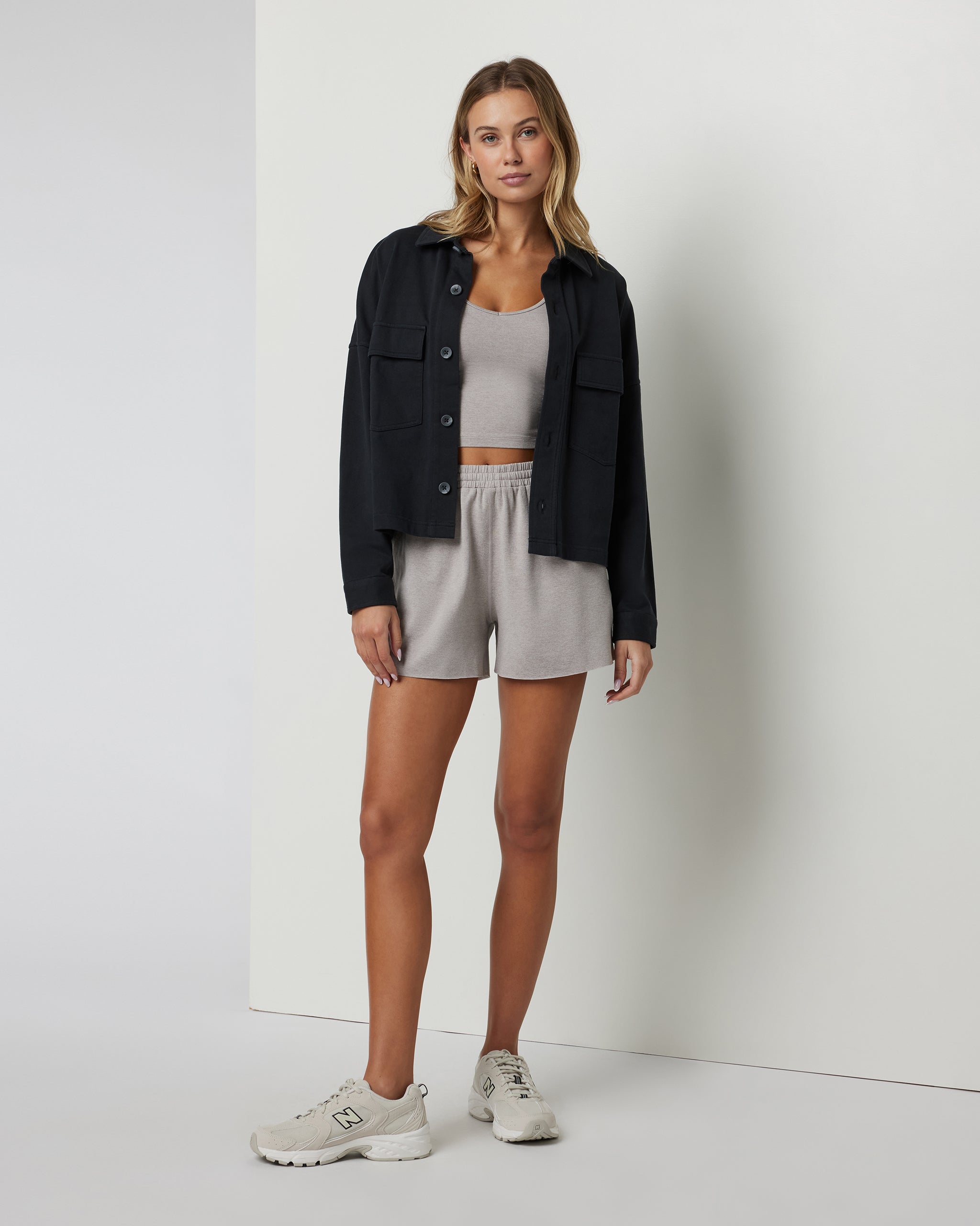Mackenzie Cropped Shirt Jacket | Washed Black