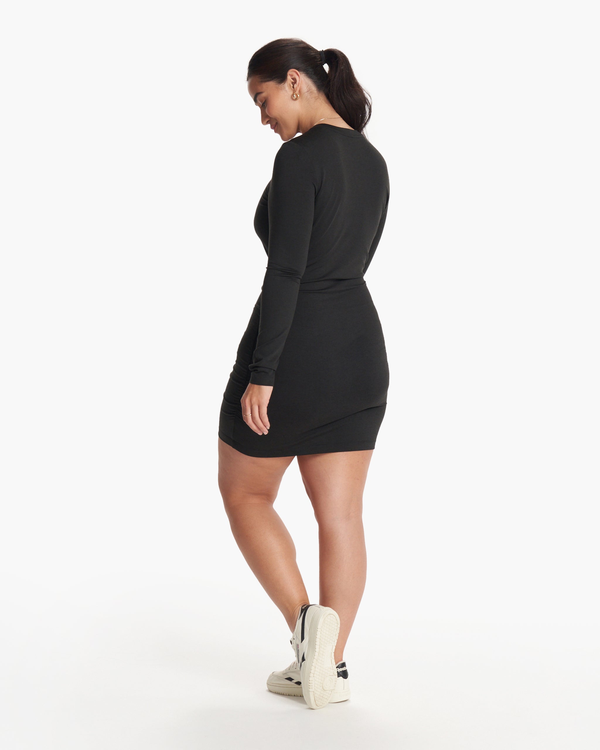 Long Sleeve Halo Essential Dress | Black Heather