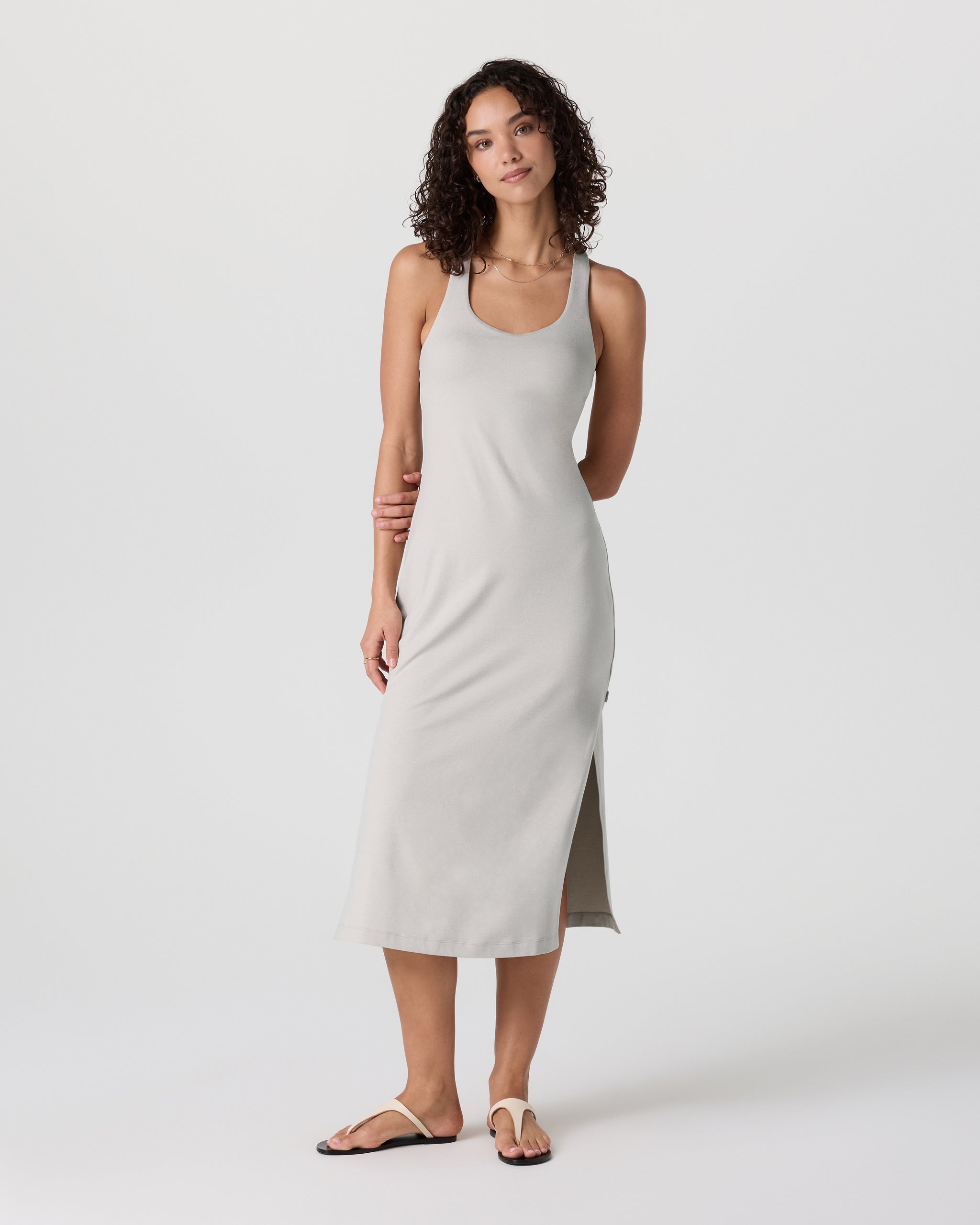 Halo Racerback Dress | Ecru Heather