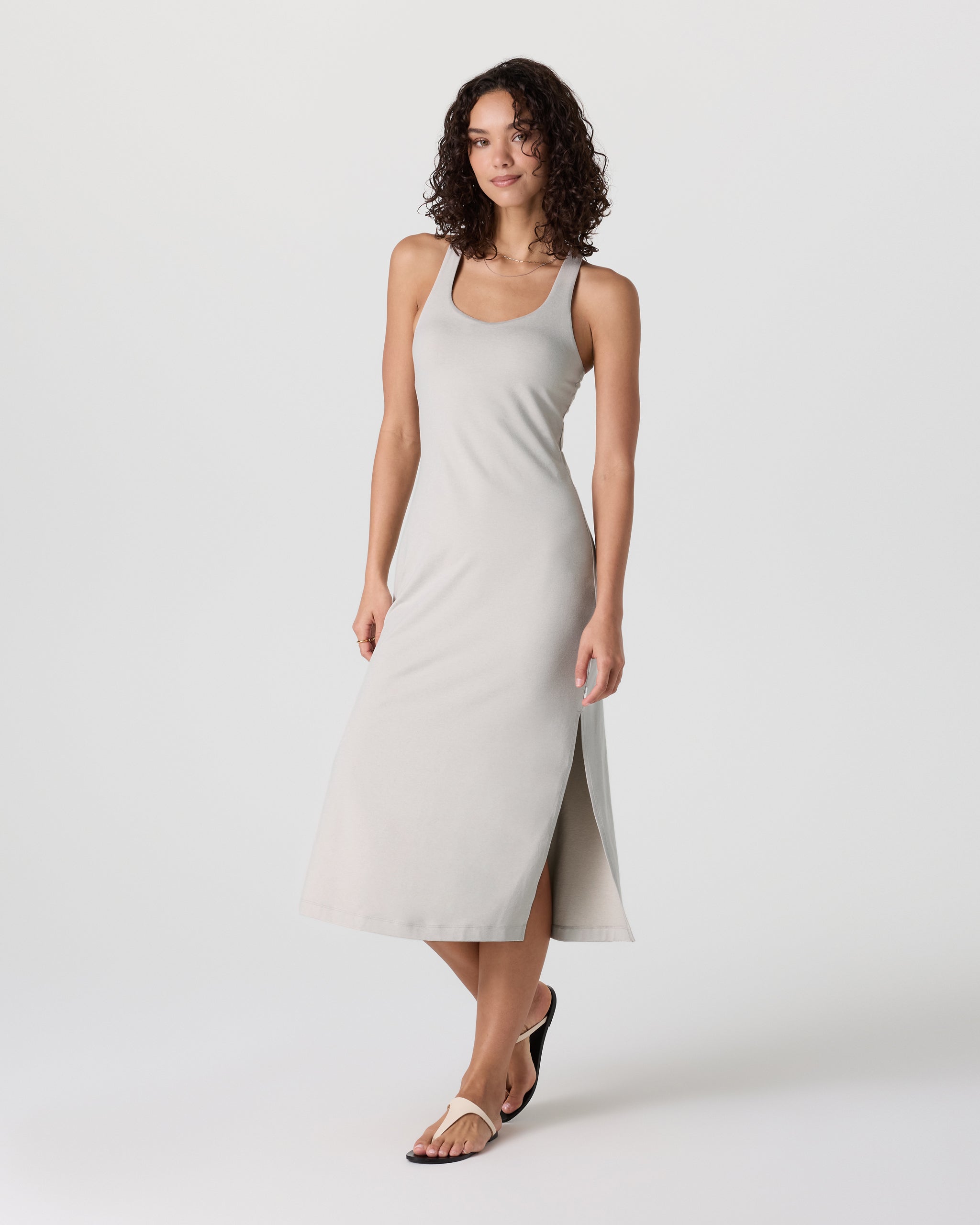 Halo Racerback Dress | Ecru Heather