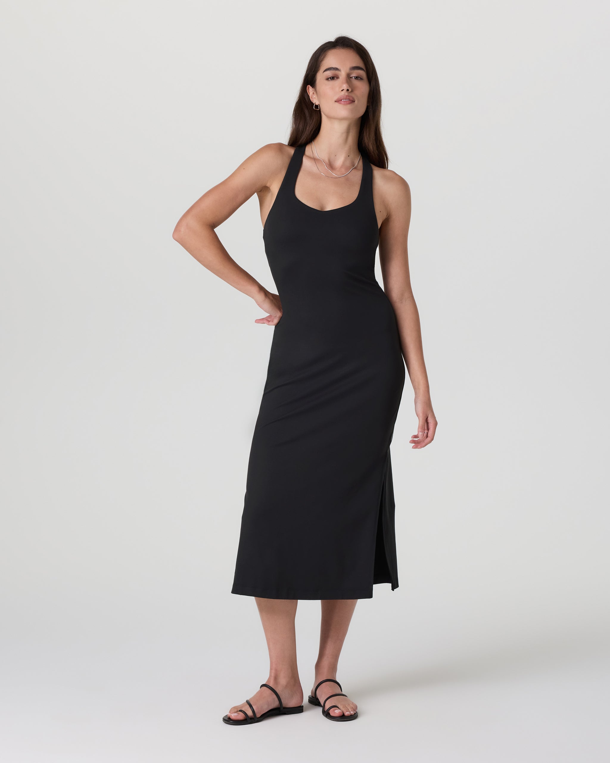 Halo Racerback Dress | Solid Black
