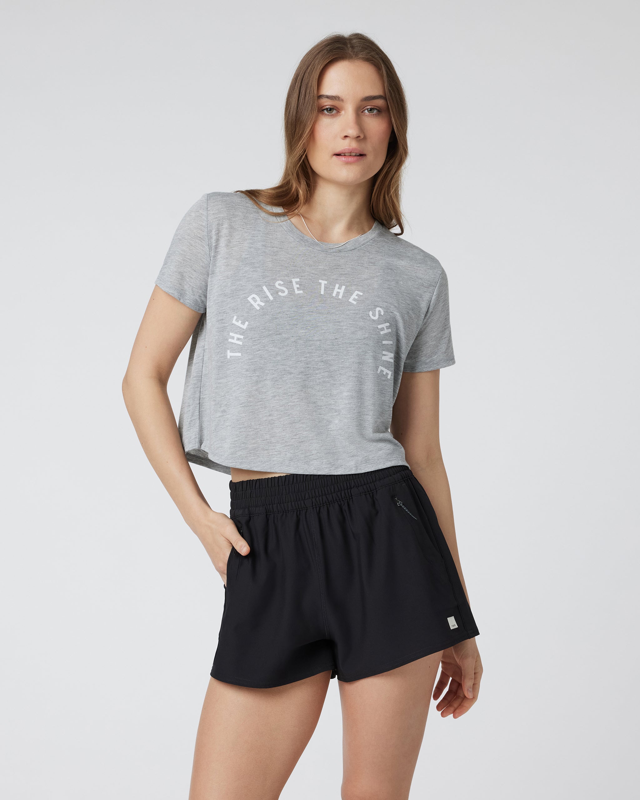 The Rise The Shine Tee | Heather Grey