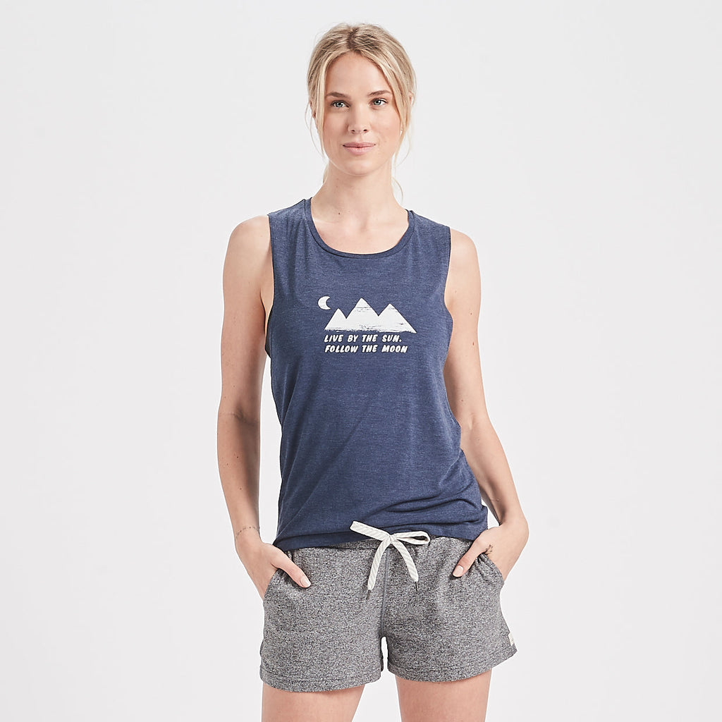 Live By The Sun Tank | Navy Heather