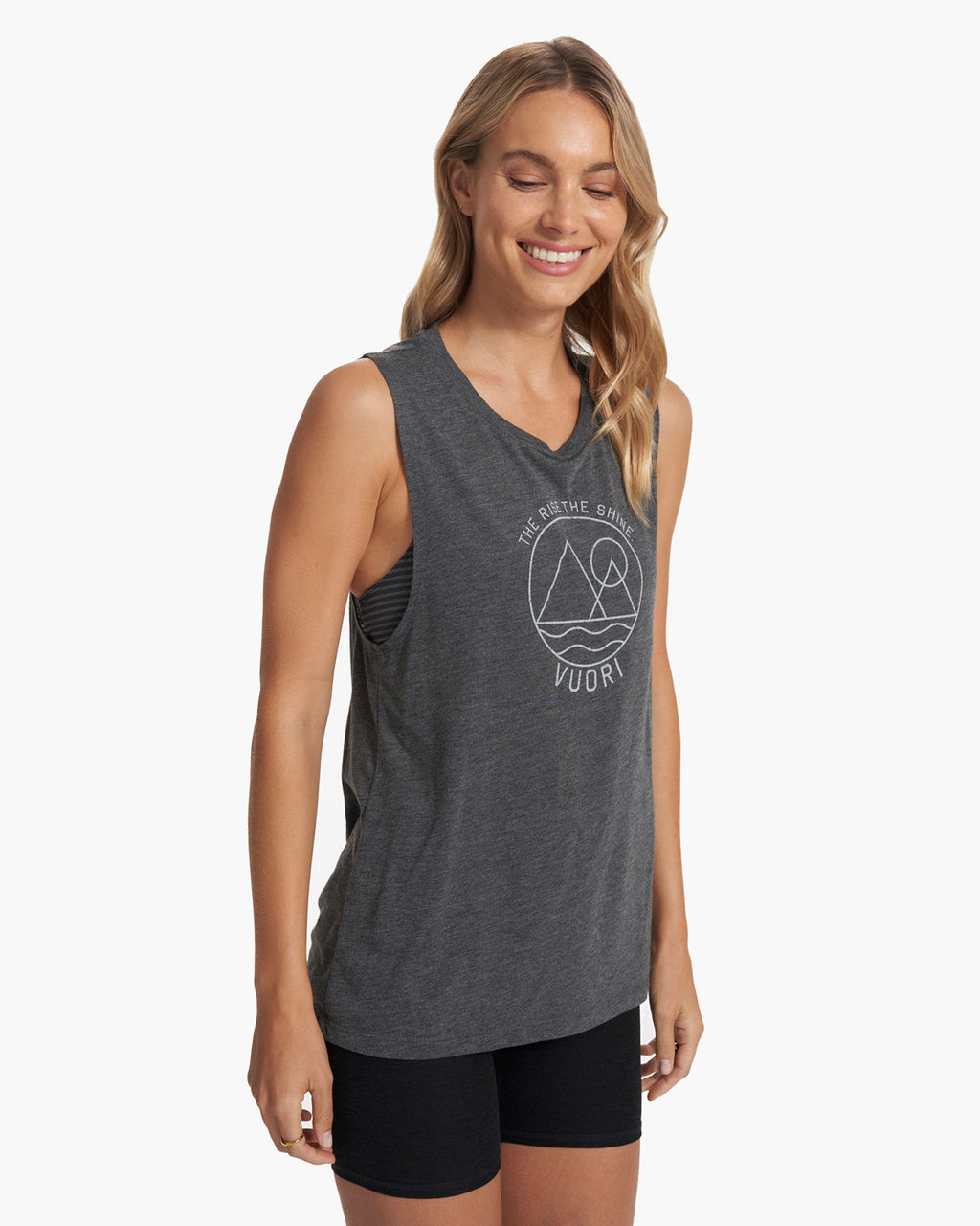 The Rise The Shine Tank | Dark Heather Grey