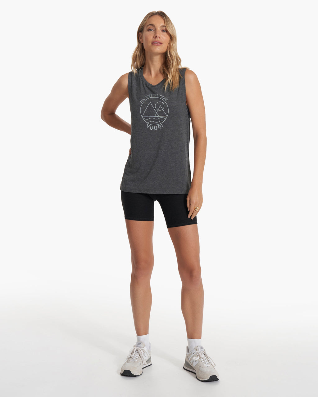 The Rise The Shine Tank | Dark Heather Grey