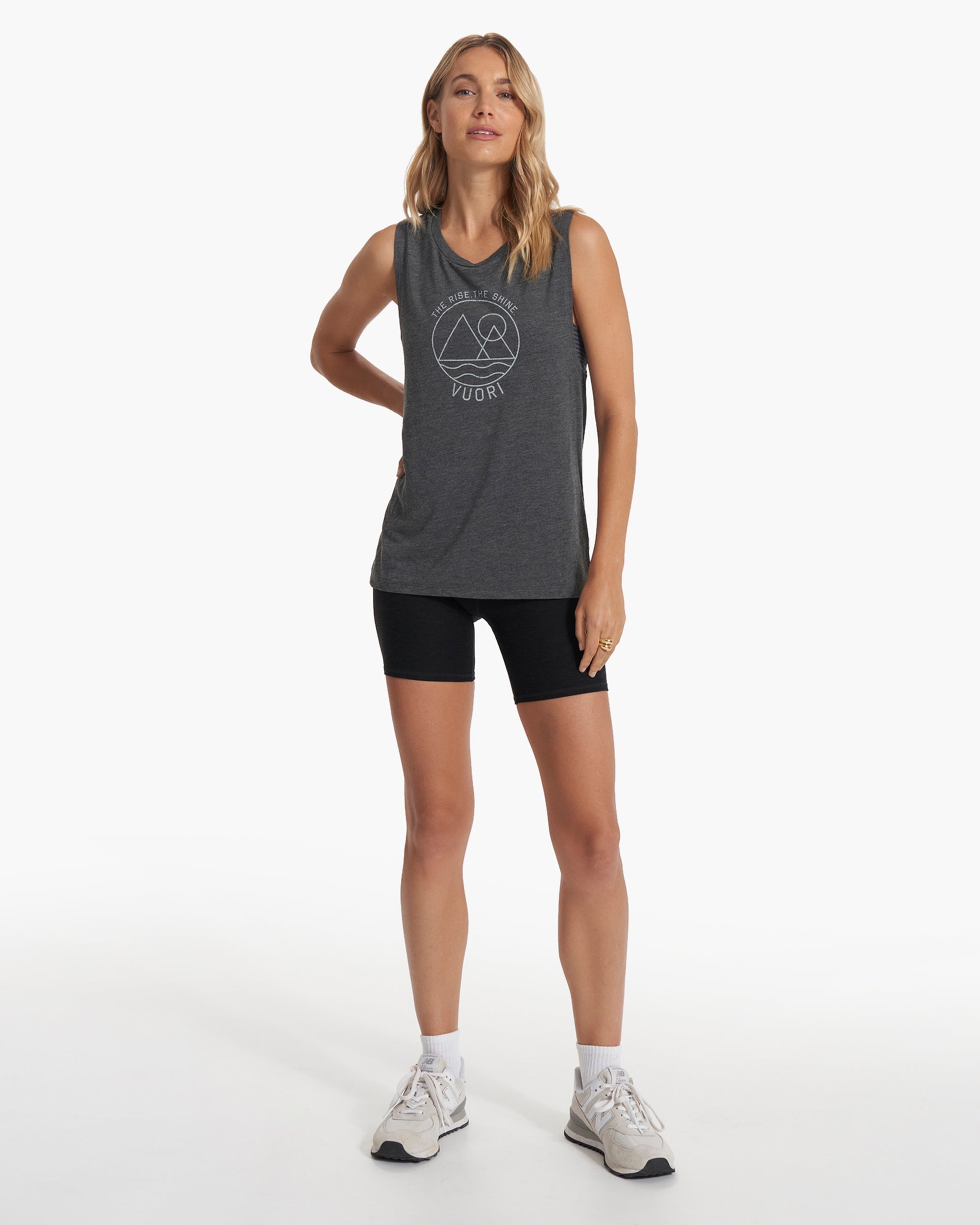 The Rise The Shine Tank | Dark Heather Grey