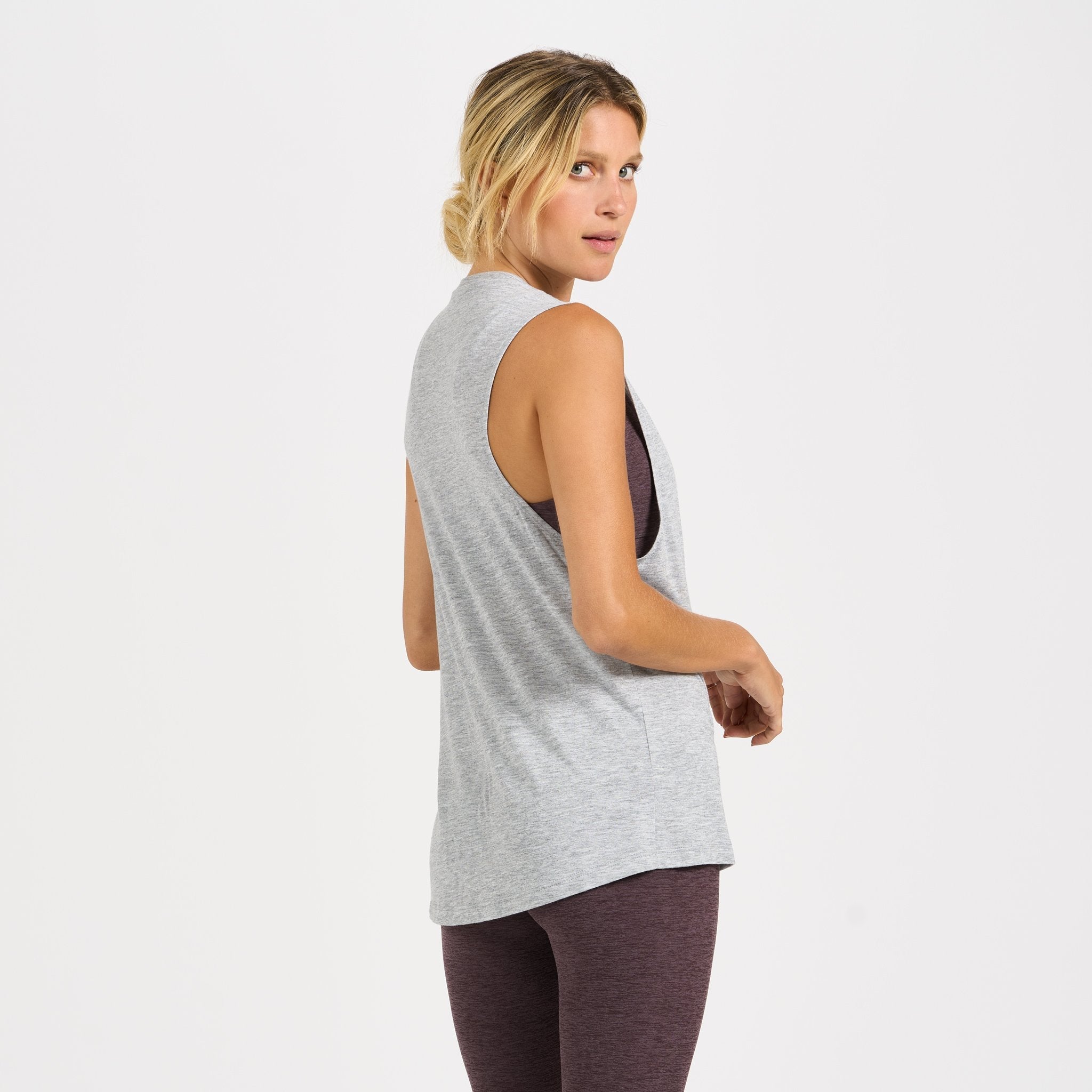 V1 Overlap Tank | Light Heather Grey